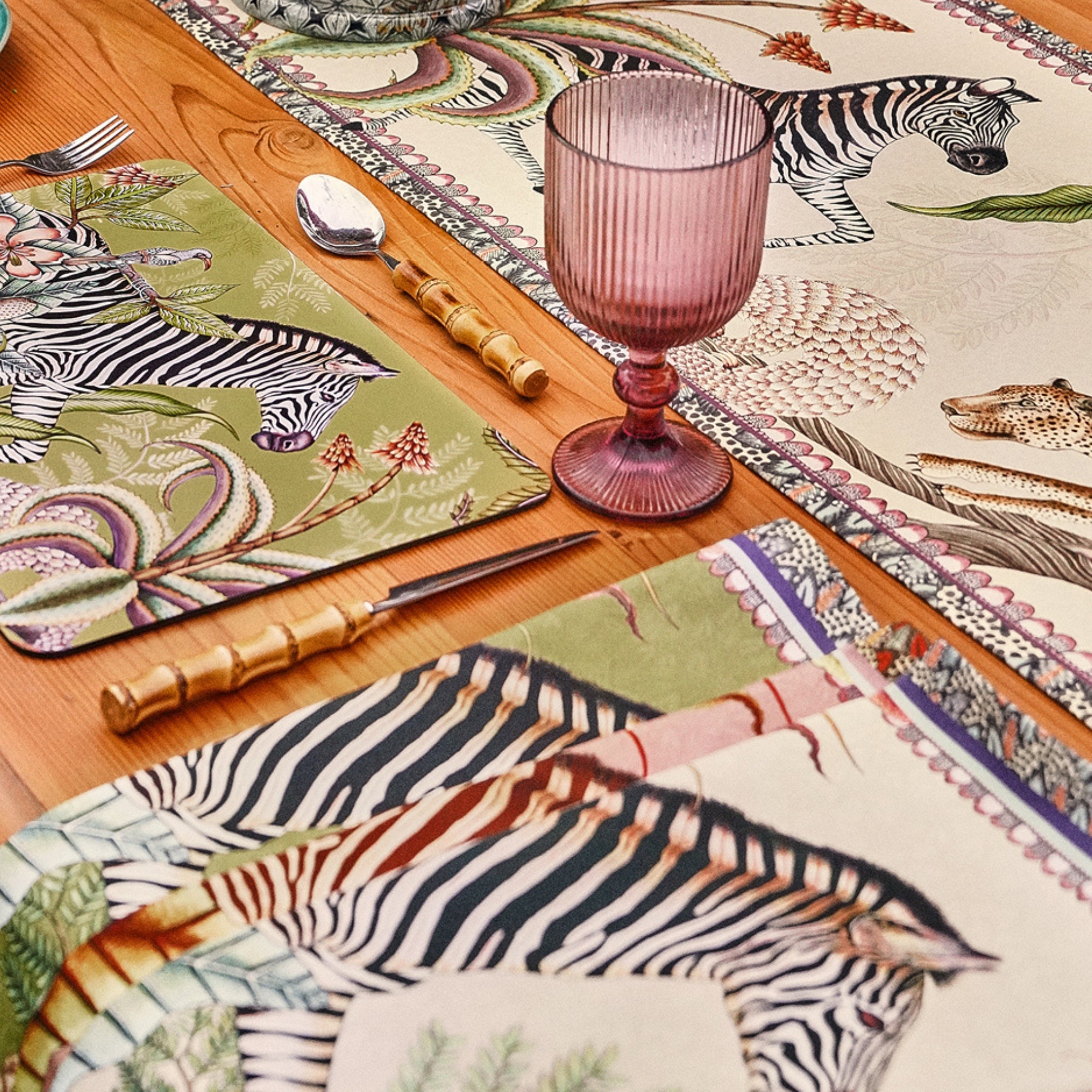 Thanda Stripe Napkins (Pair) - Stone