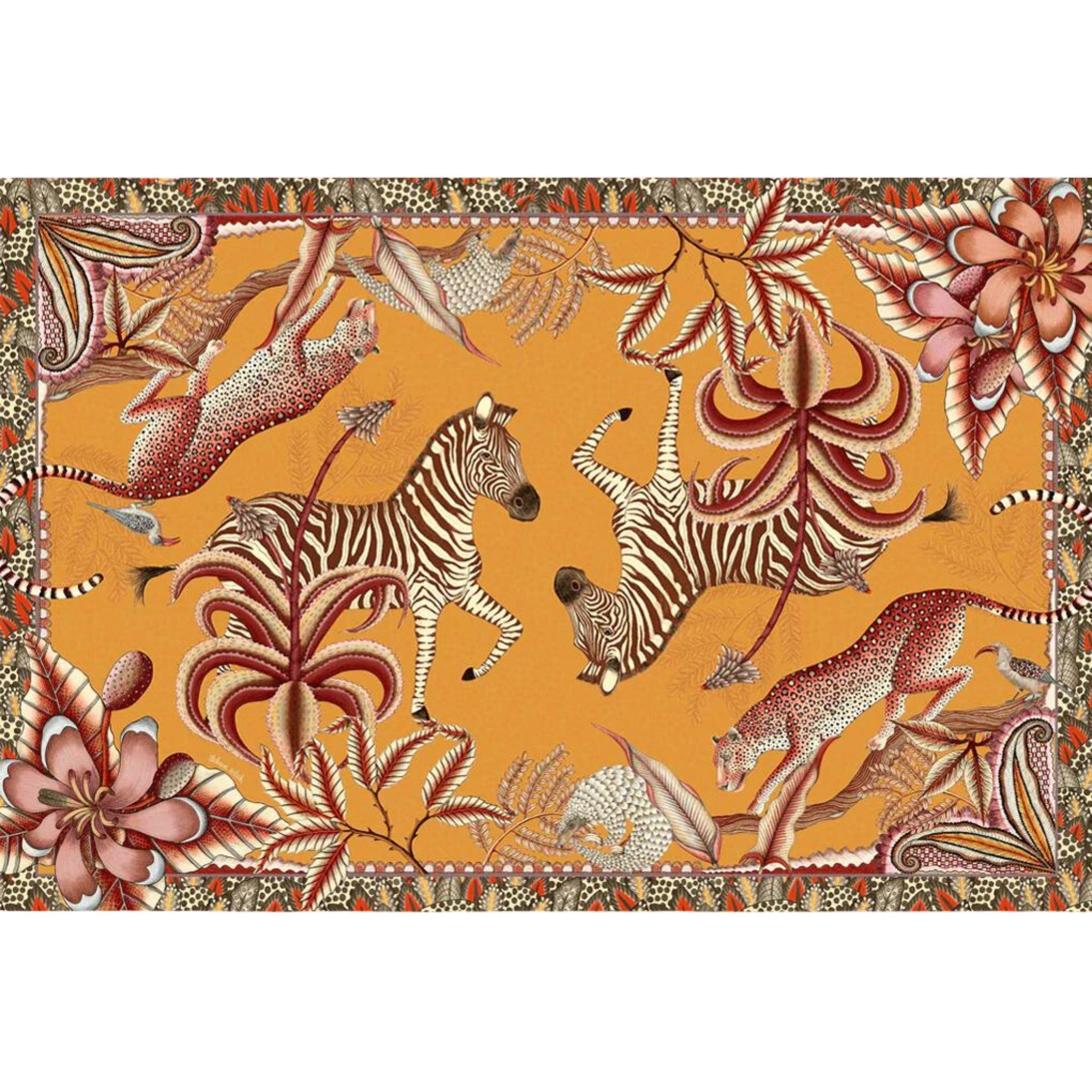 Pangolin Park Tablecloth - Cotton - Flame - Large