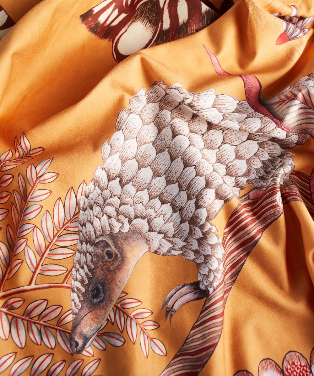 Pangolin Park Tablecloth - Cotton - Flame - Square