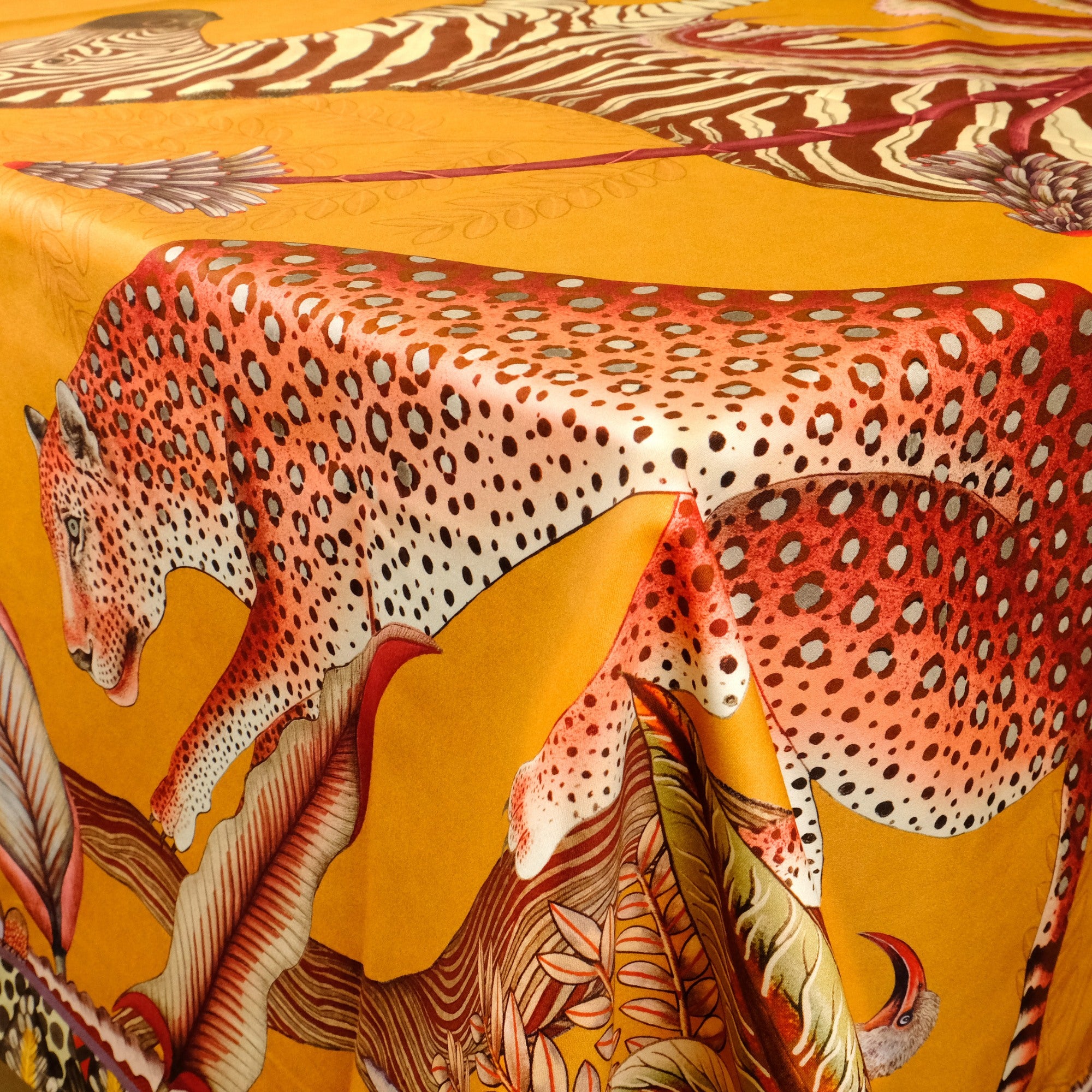 Pangolin Park Tablecloth - Cotton - Flame - Square