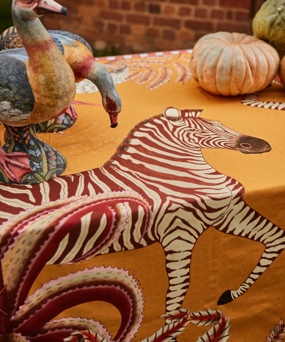 Pangolin Park Tablecloth - Cotton - Flame - Square