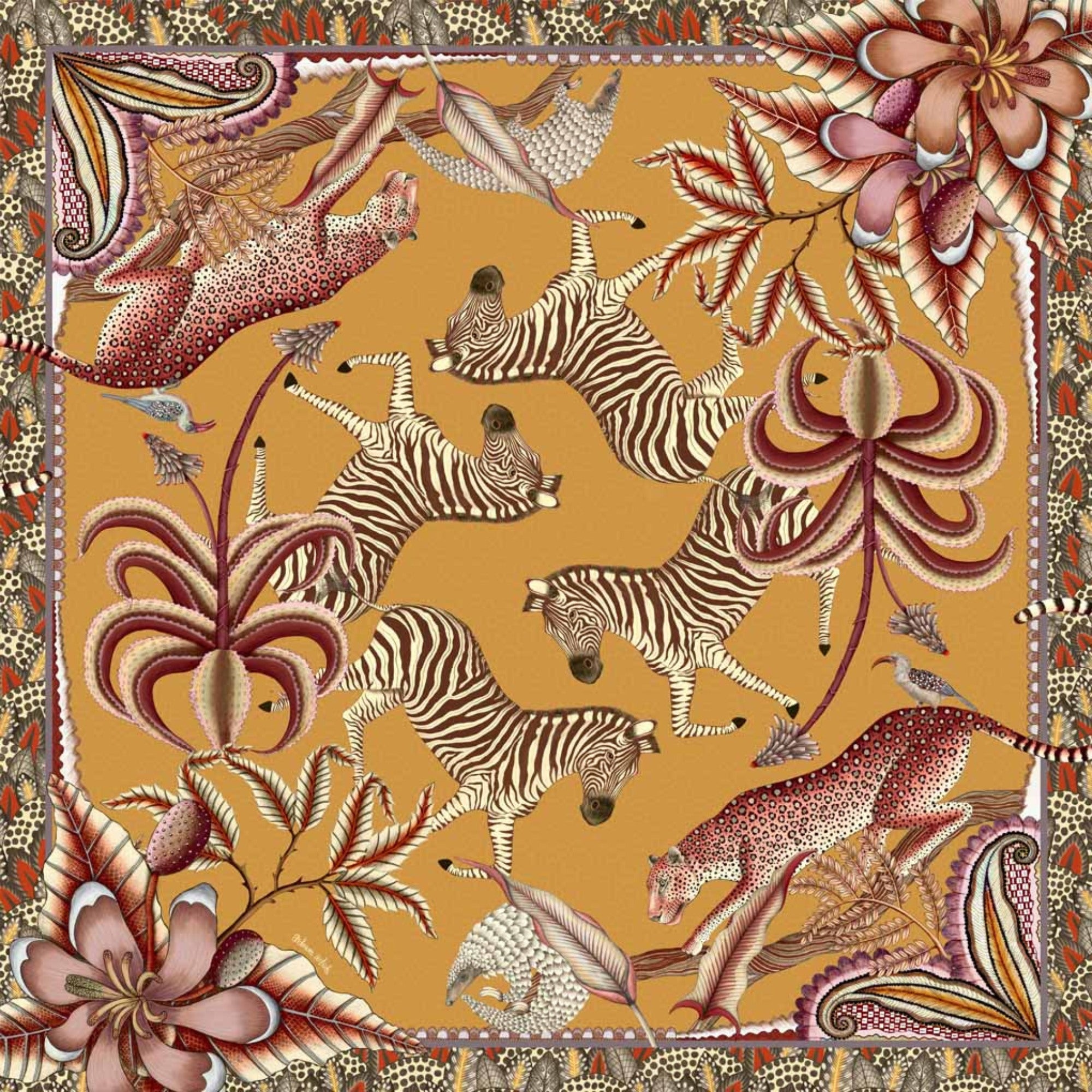 Pangolin Park Tablecloth - Cotton - Flame - Square