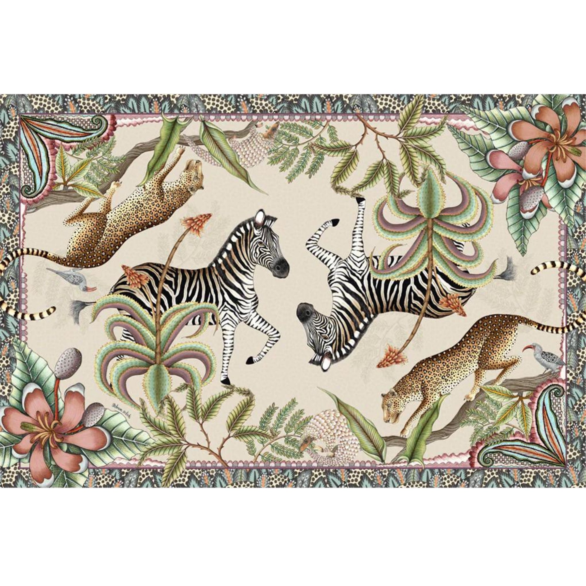 Pangolin Park Tablecloth - Cotton - Stone - Large