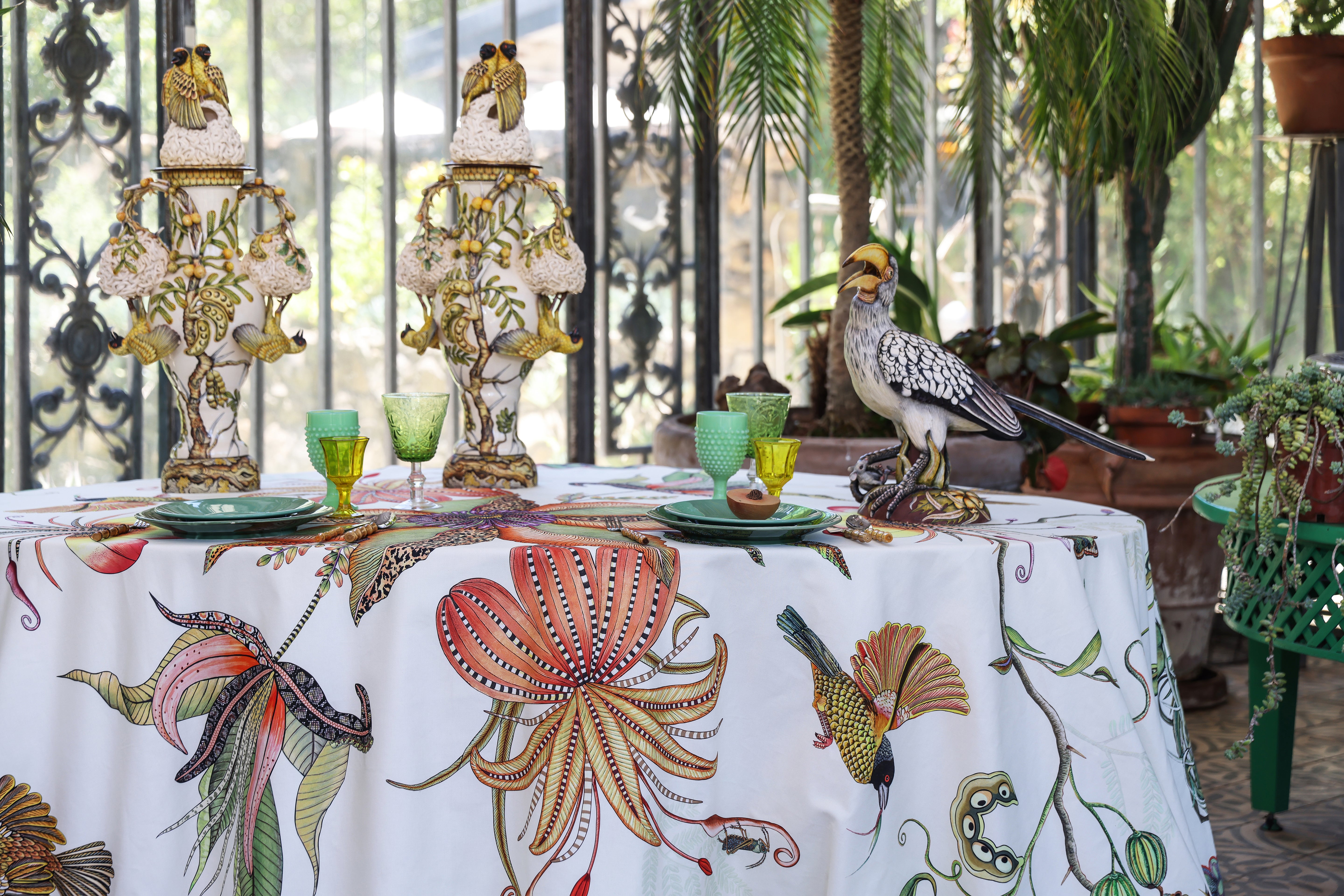 Thanda Nest Tablecloth - Parakeet