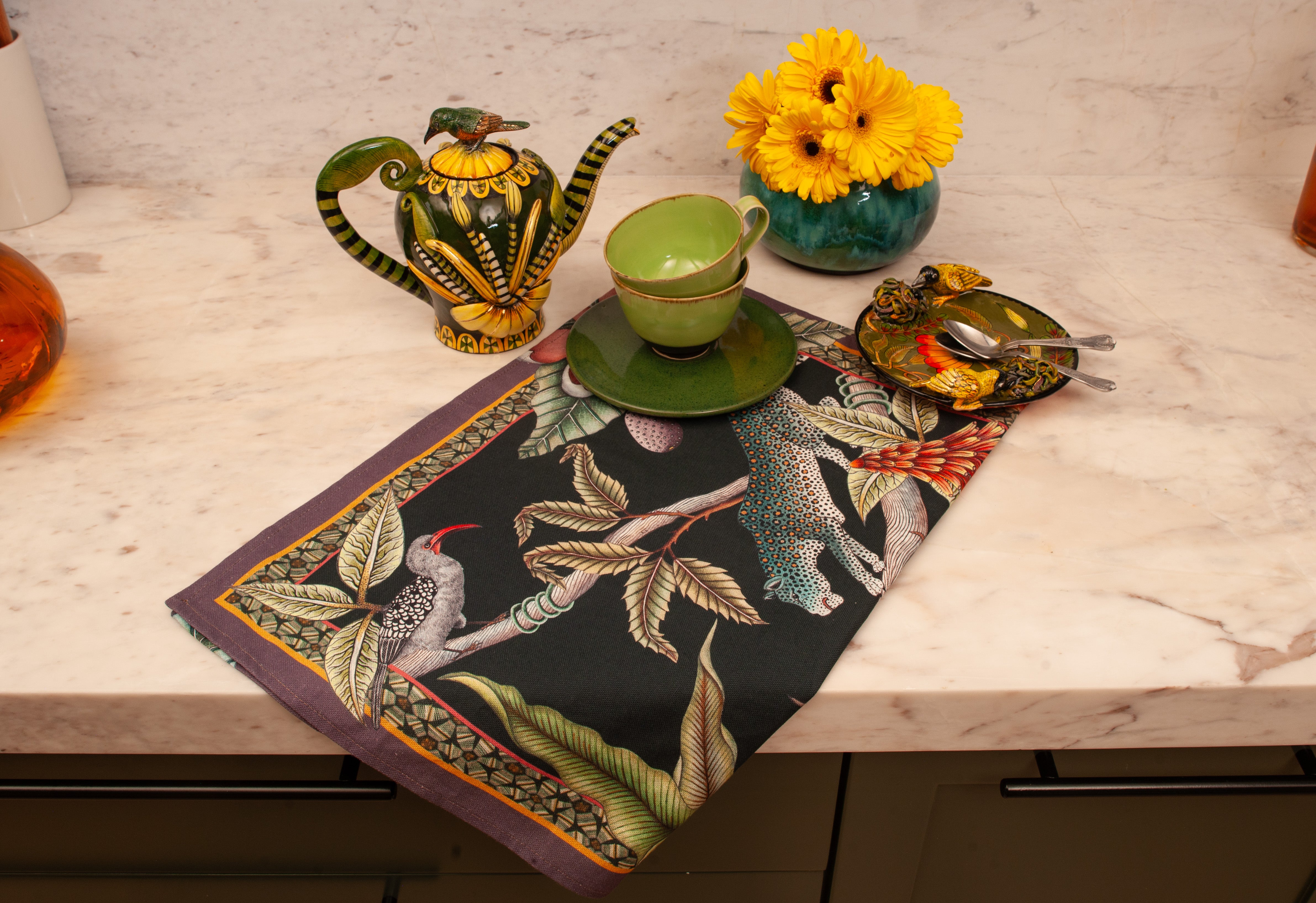 Pangolin Park Tea Towel - Night
