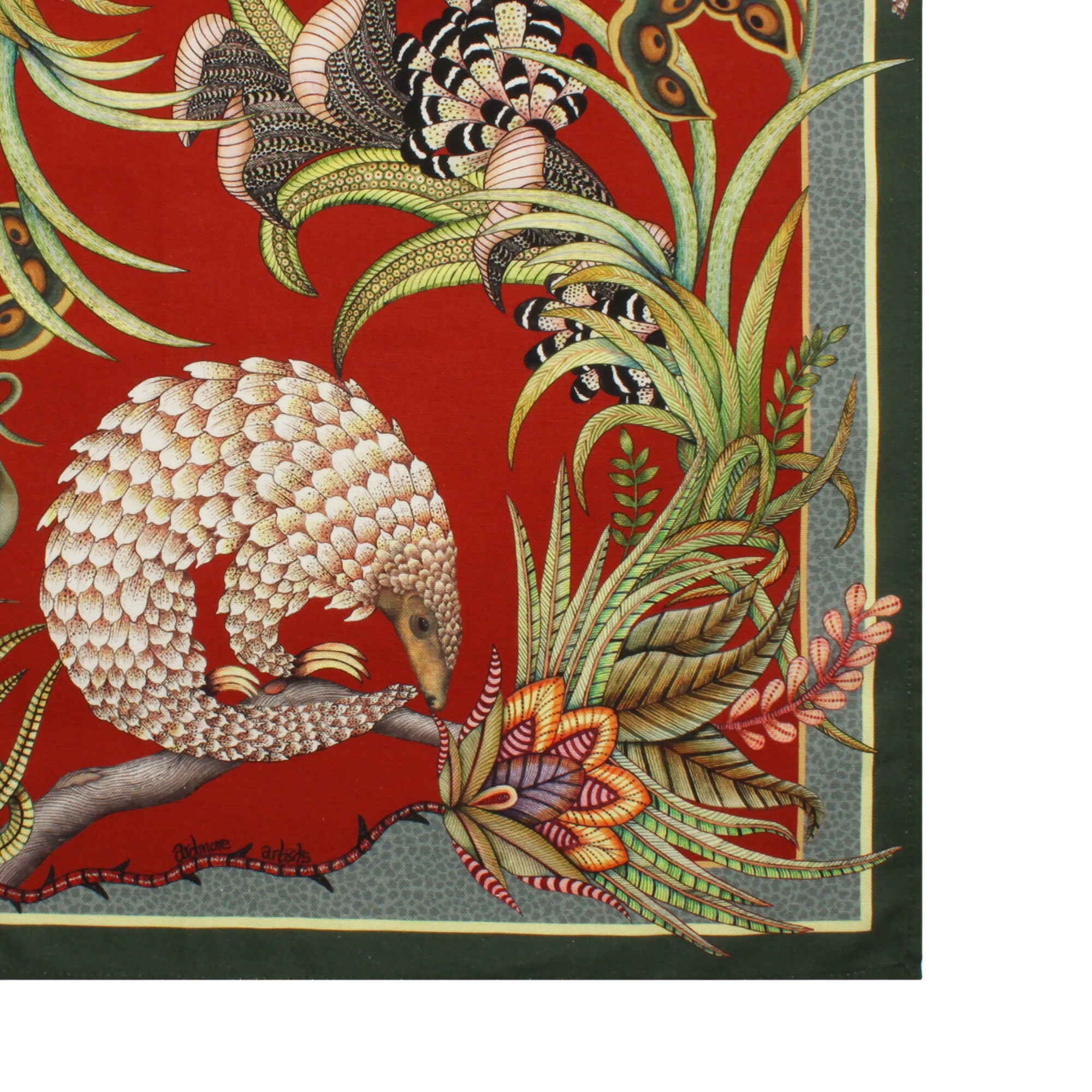 Pangolin Pair Tea Towel - Royal Red