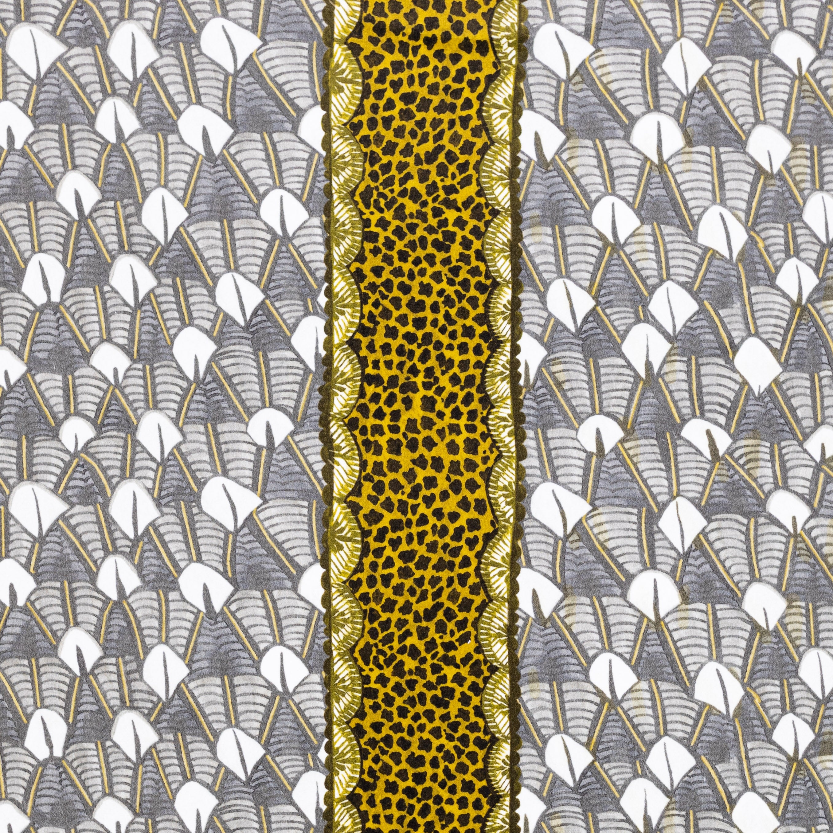 Feather Fabric - Linen - Silver Ripple