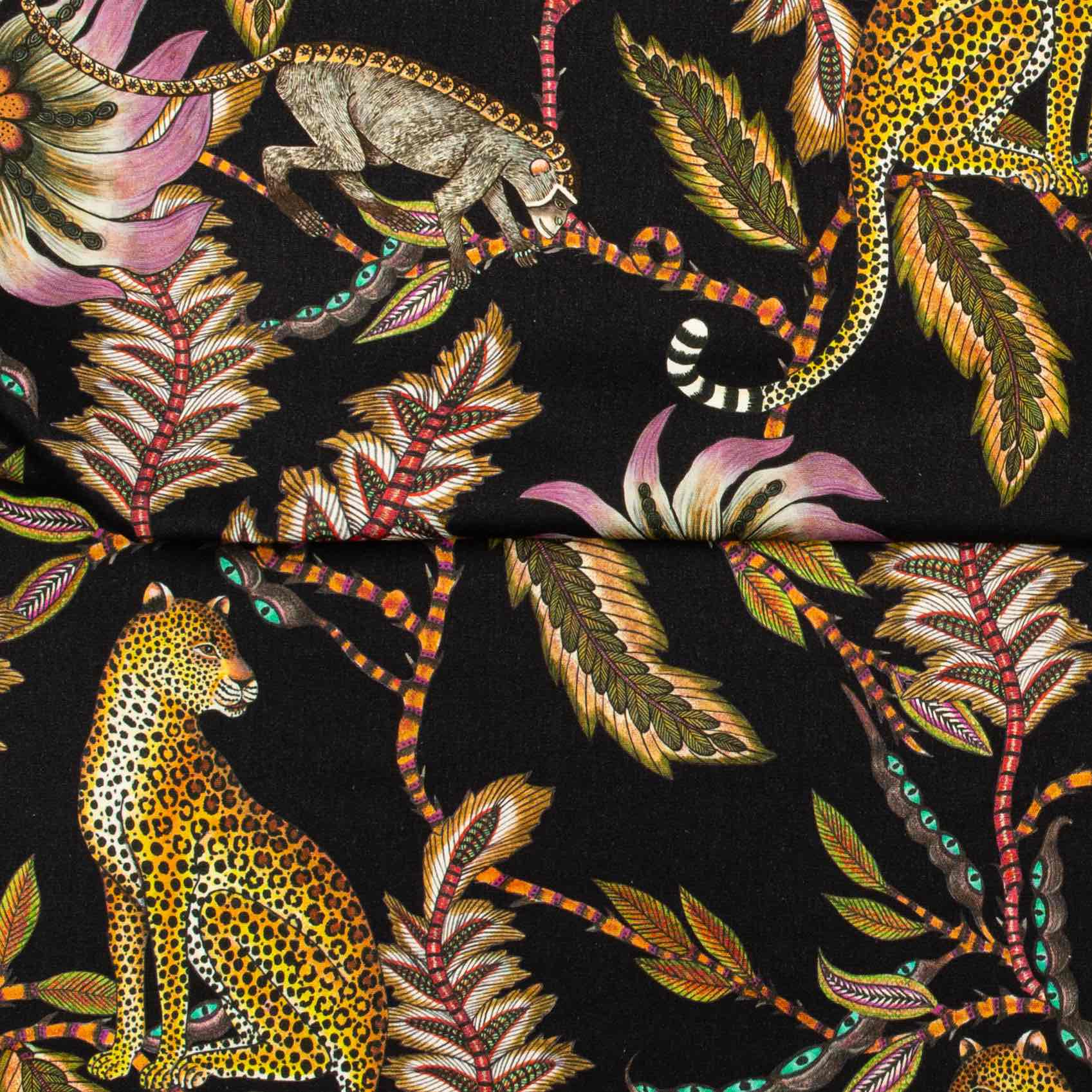 Monkey Bean Fabric - Linen - Night