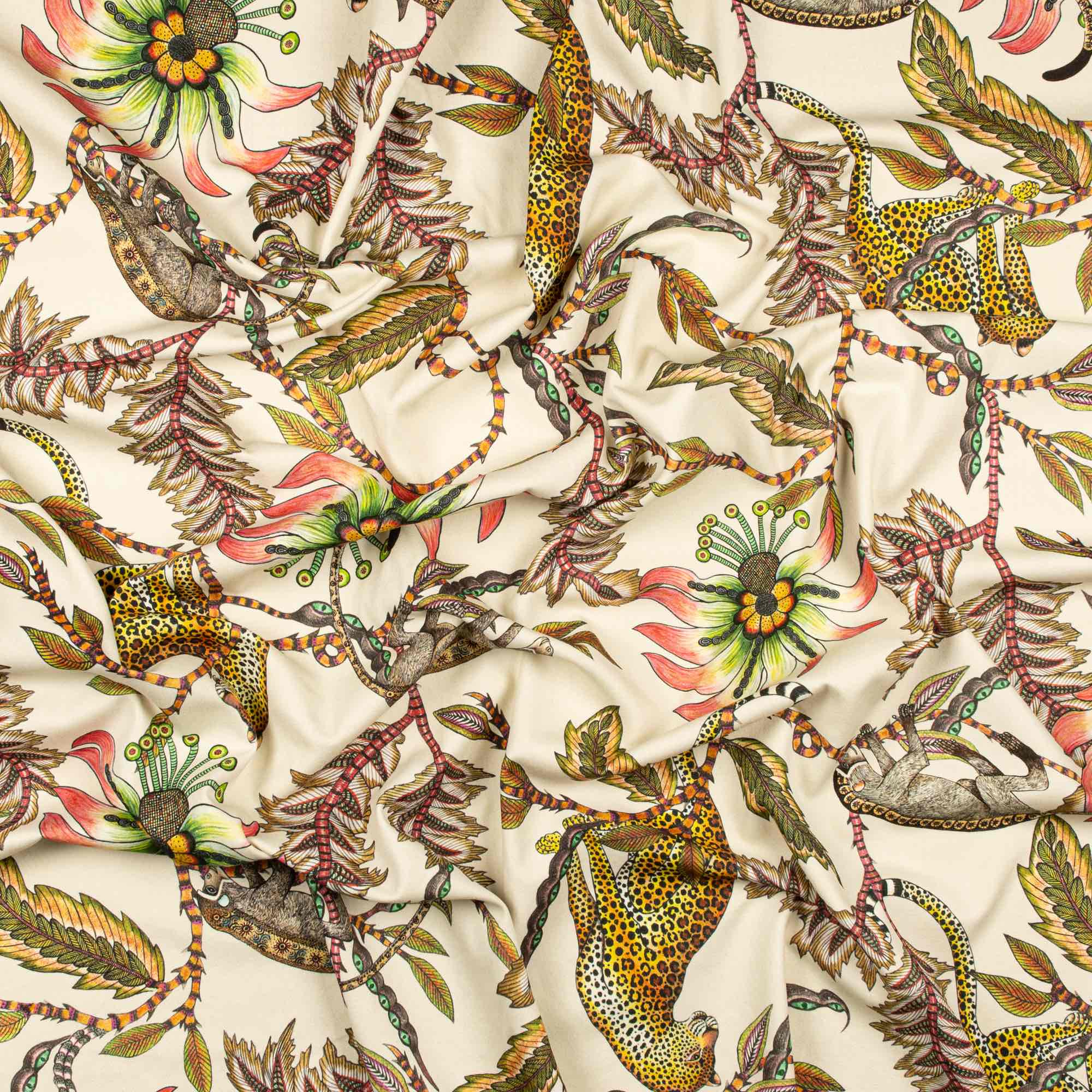 Monkey Bean Fabric - Linen - Parakeet