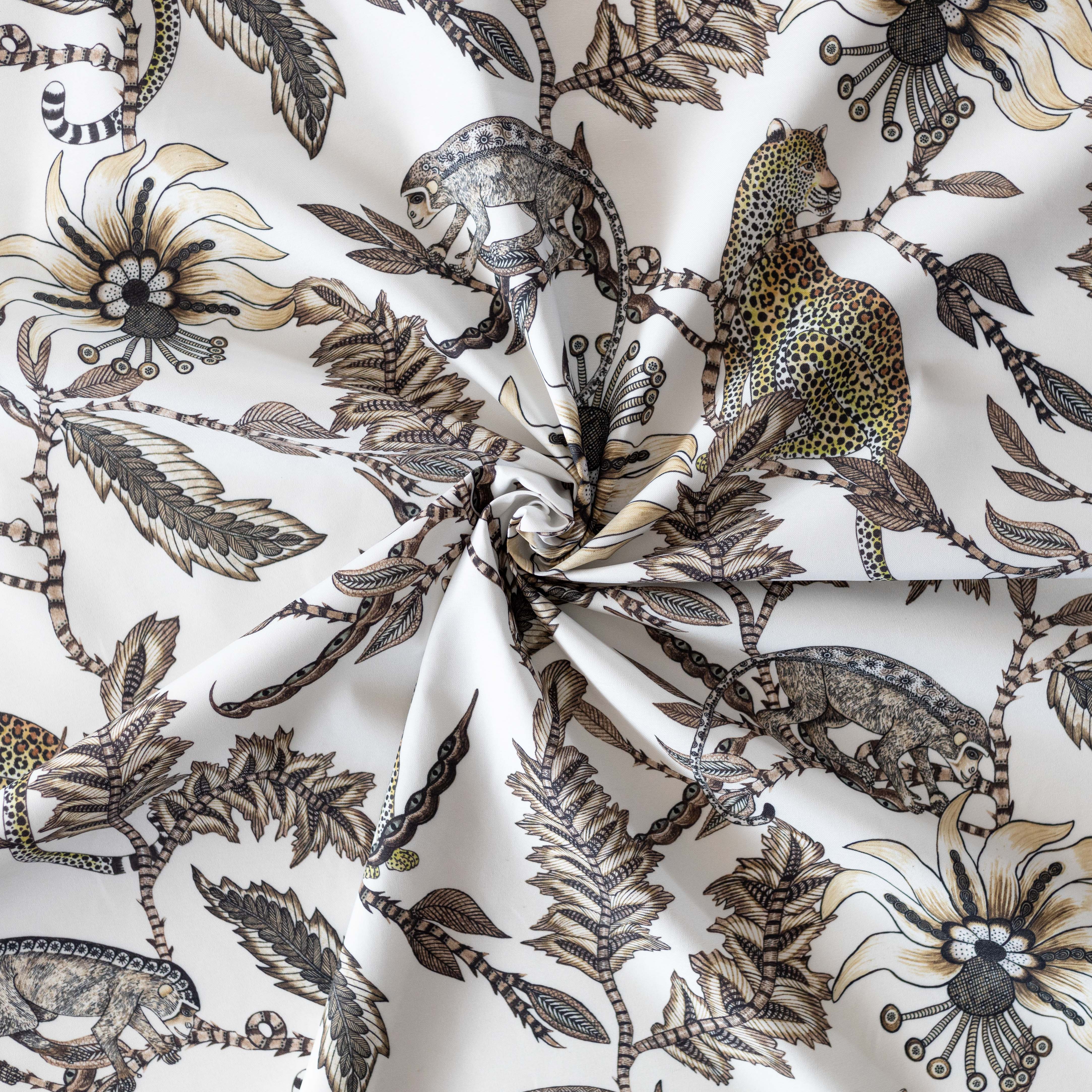 Monkey Bean Fabric - Linen - Stone