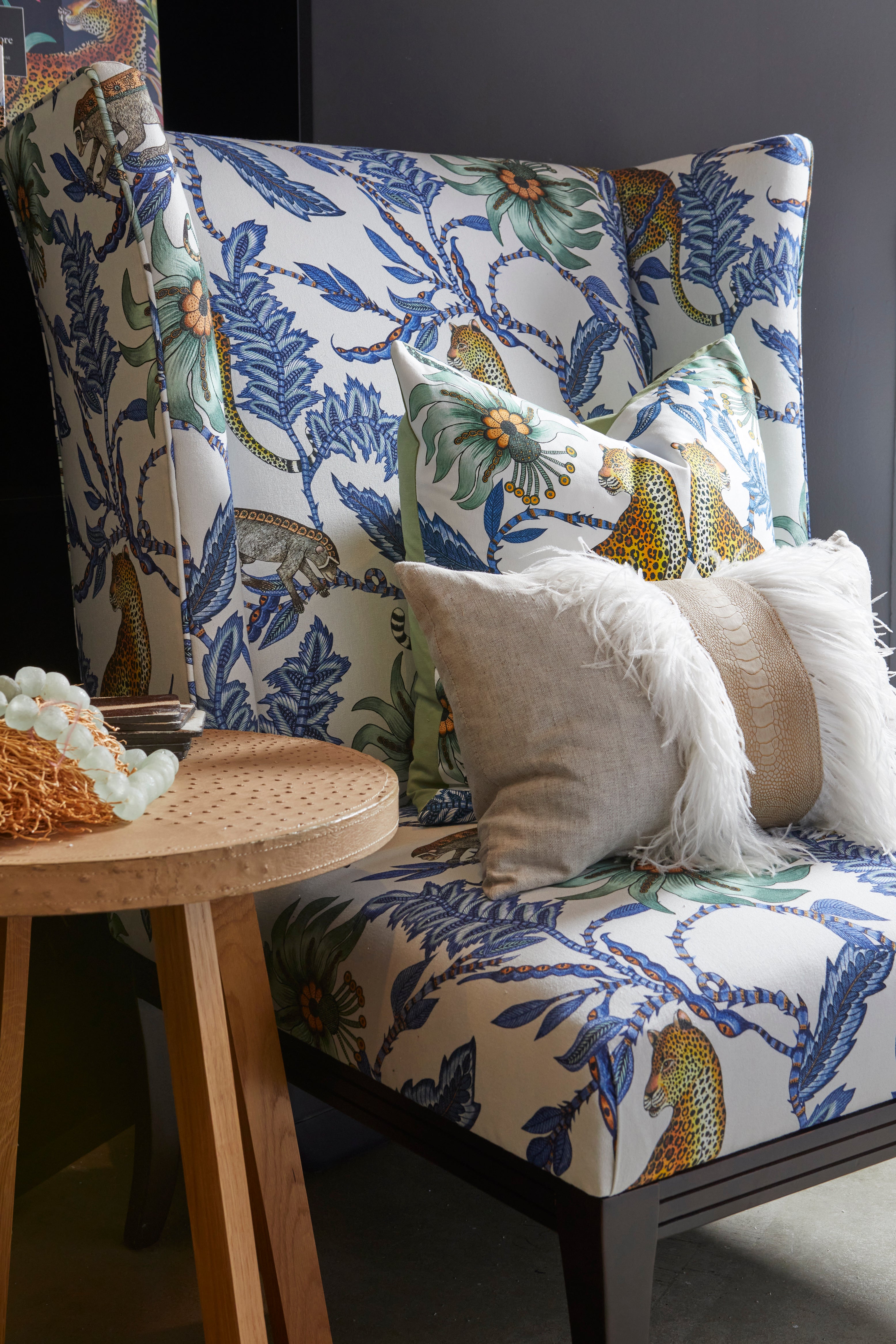 Monkey Bean Fabric - Linen - Tanzanite