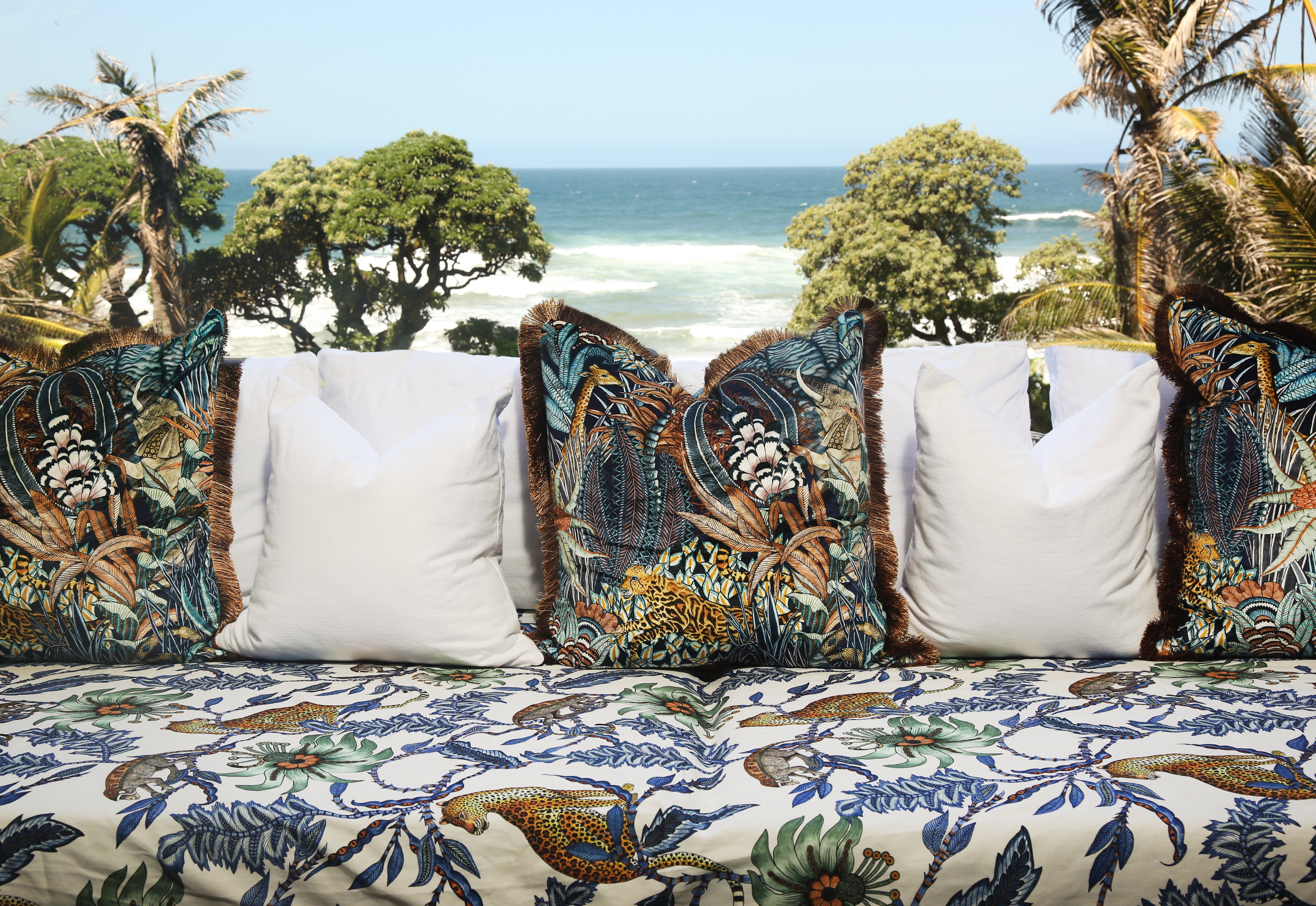 Monkey Bean Fabric - Linen - Tanzanite