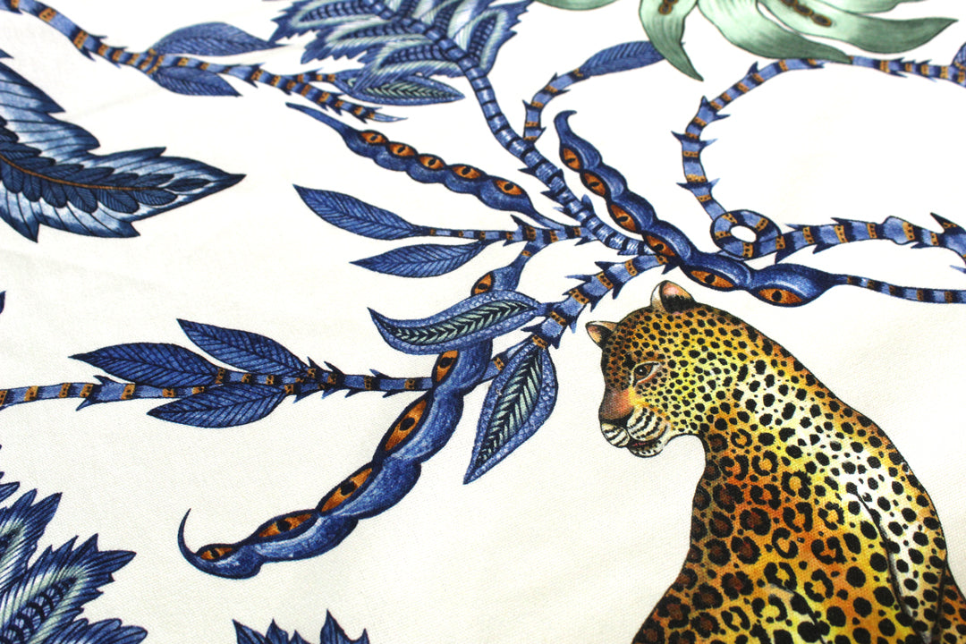 Monkey Bean Fabric - Linen - Tanzanite