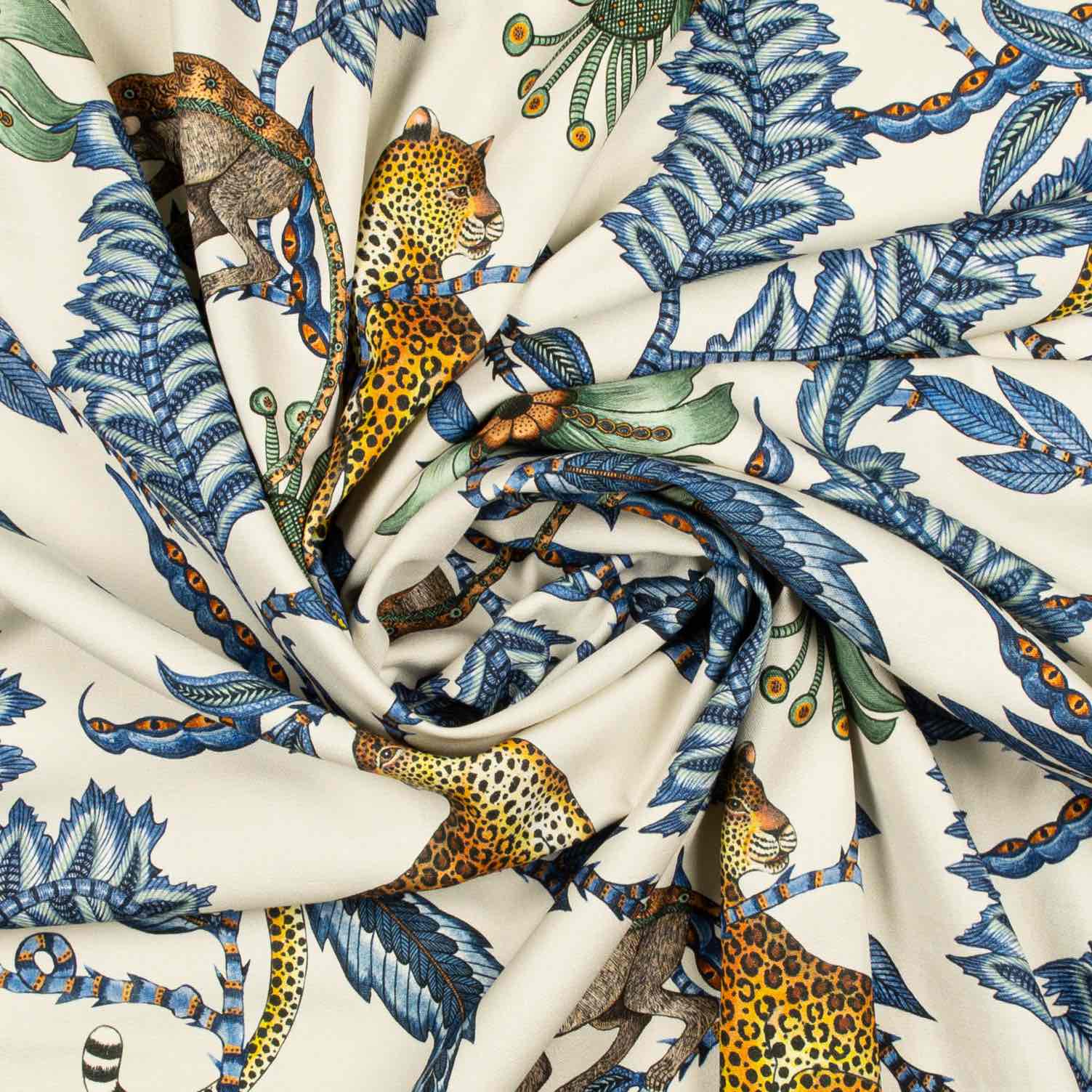 Monkey Bean Fabric - Linen - Tanzanite