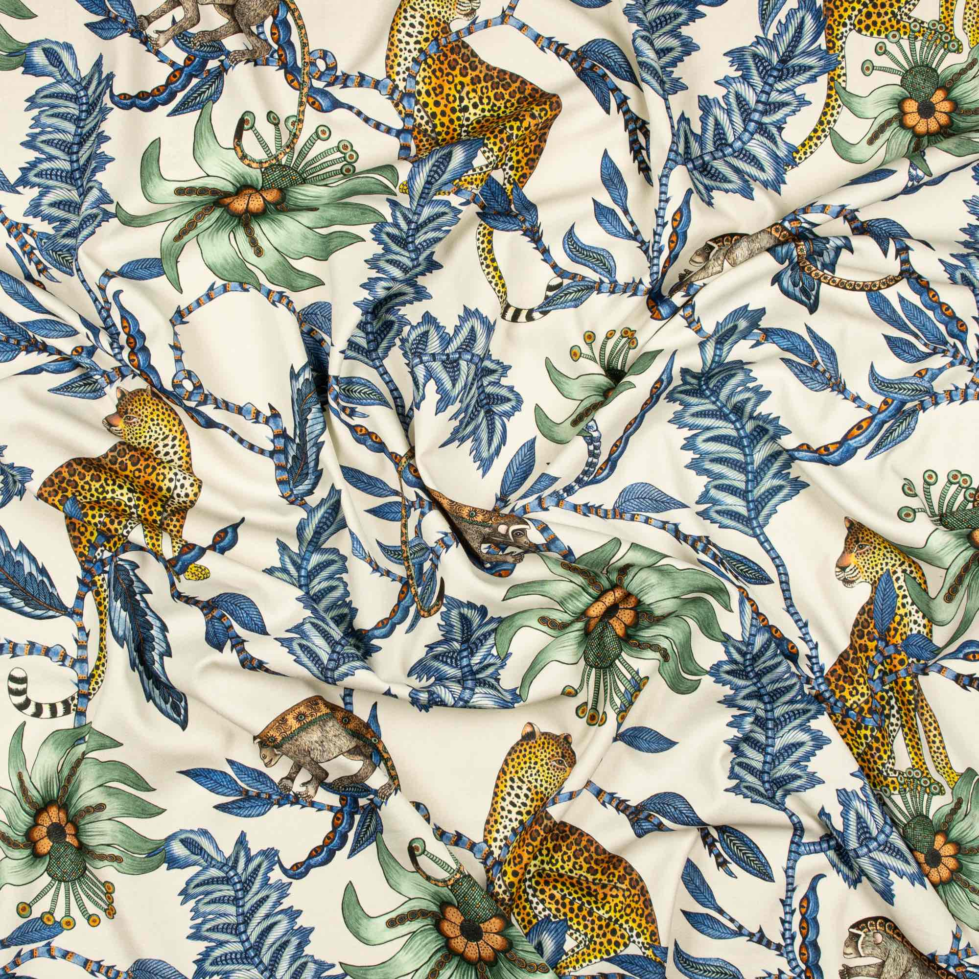 Monkey Bean Fabric - Linen - Tanzanite