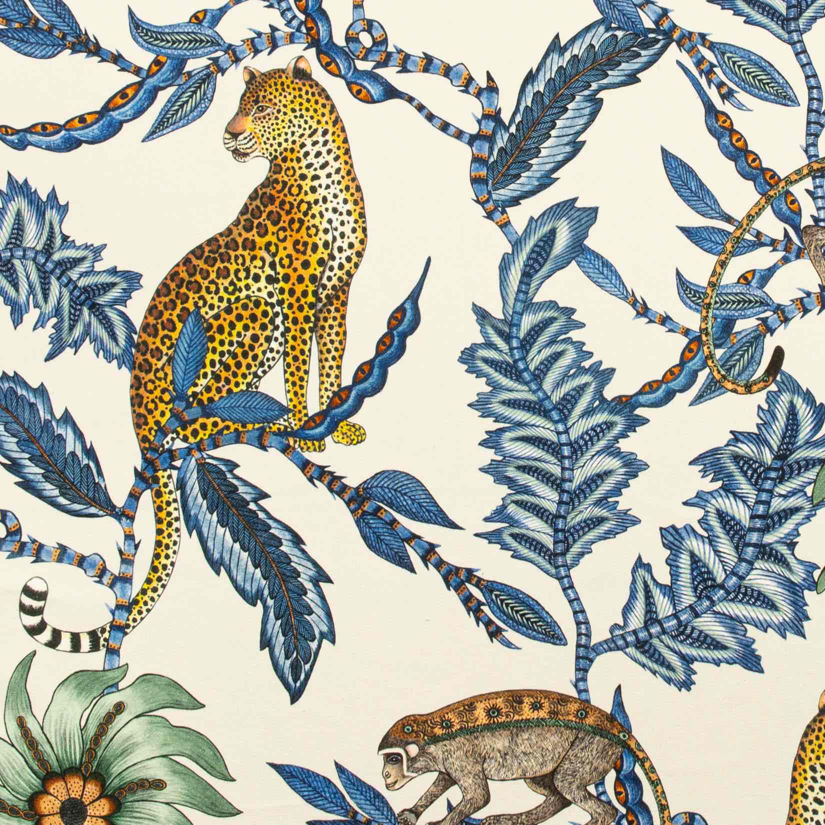 Monkey Bean Fabric - Linen - Tanzanite