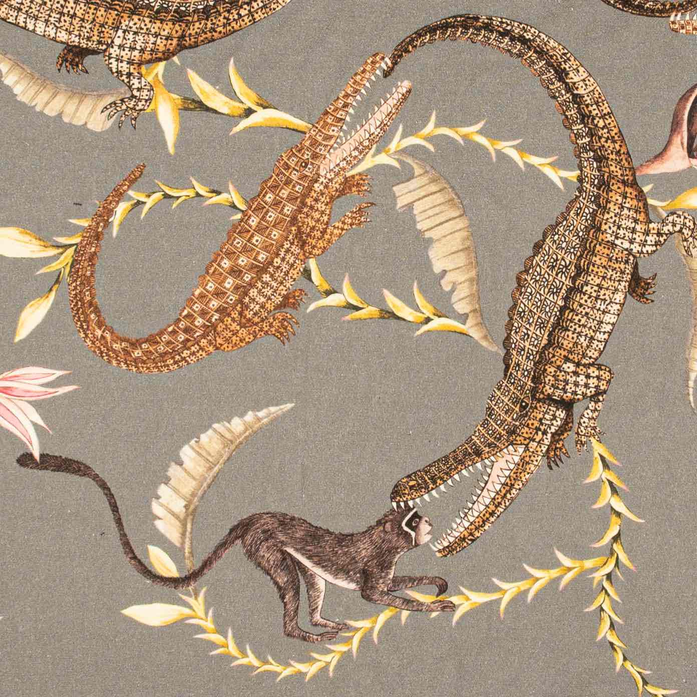 River Chase Fabric - Linen - Silver Ripple