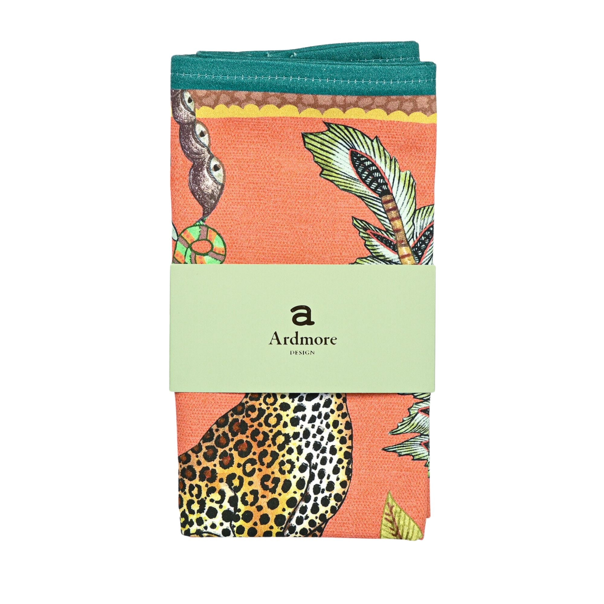 Leopard Napkins (Pair) - Coral