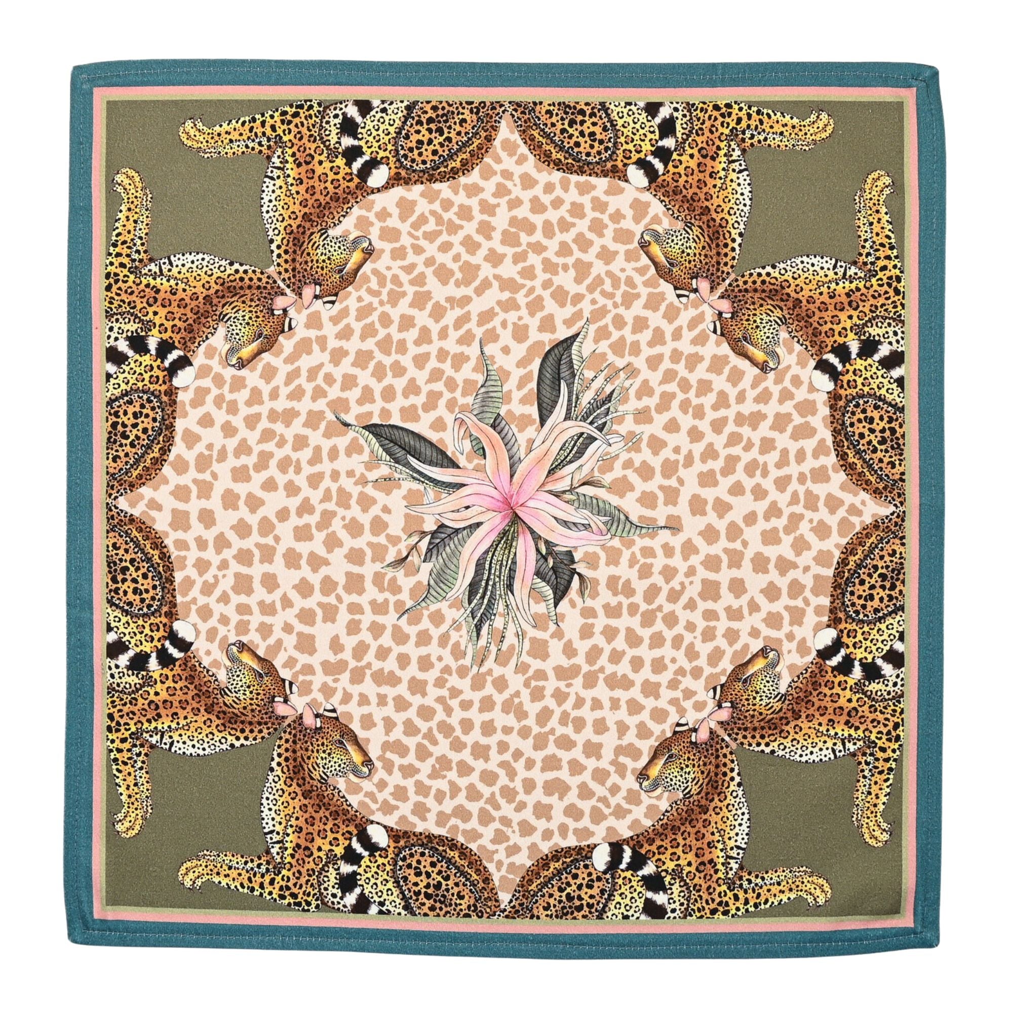 Leopard Lily Napkins (Pair) - Stone