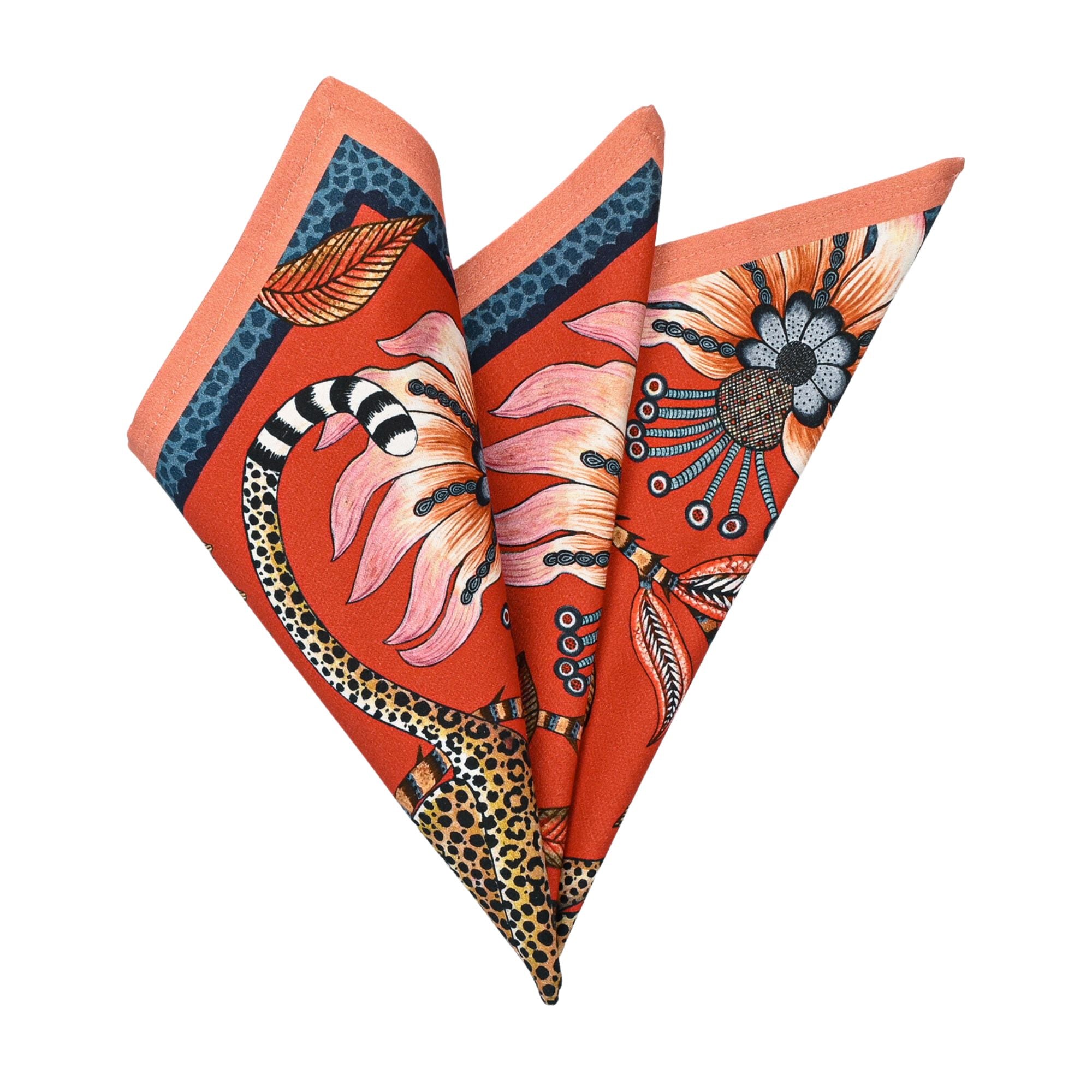 Leopard Napkins (Pair) - Royal Red