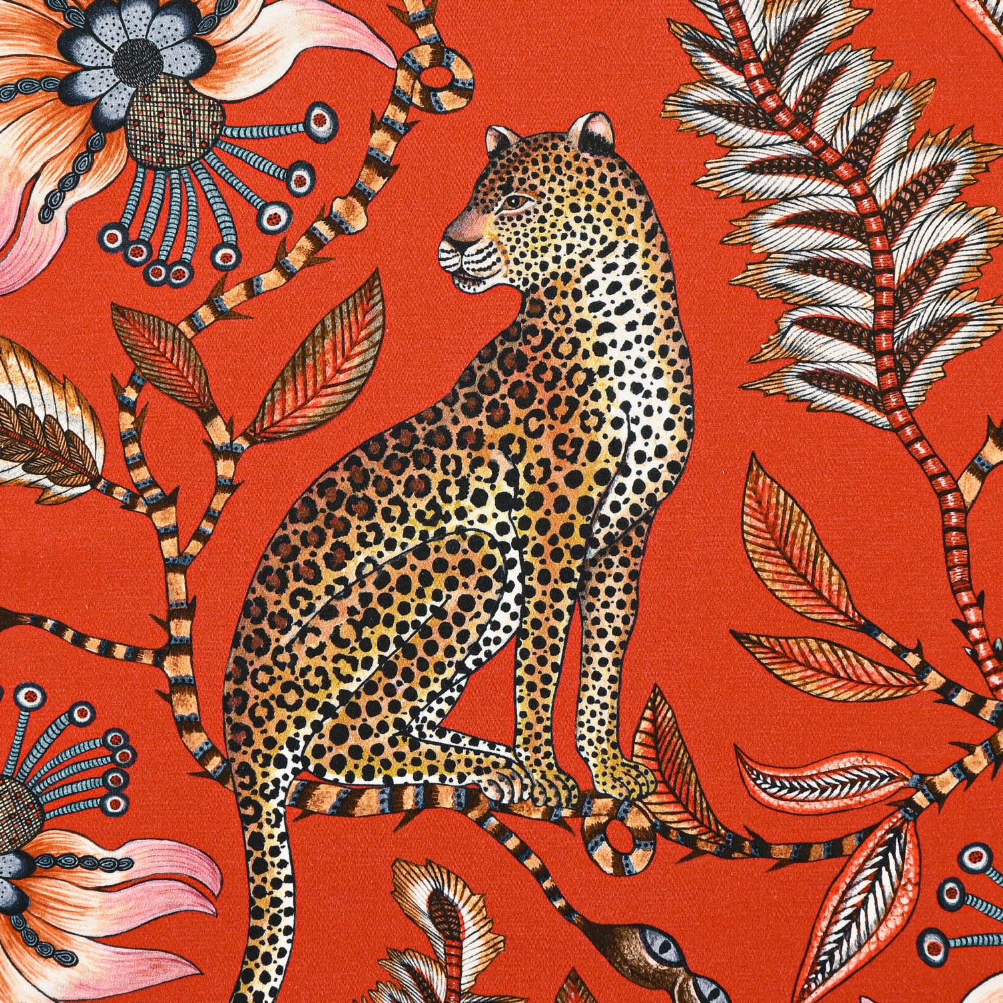 Leopard Napkins (Pair) - Royal Red