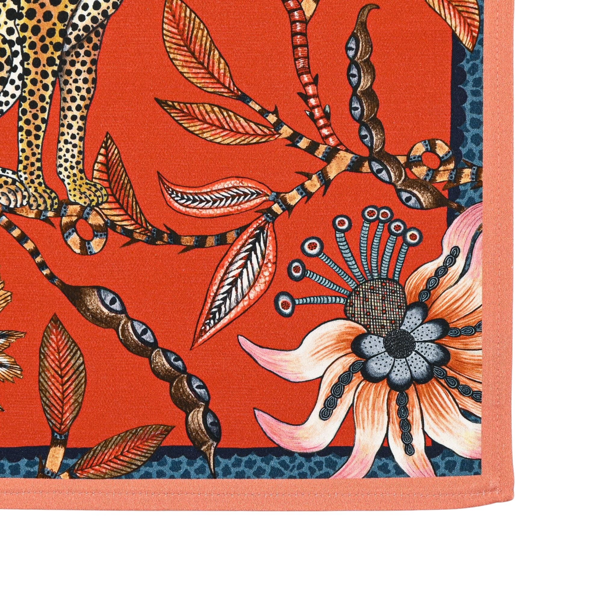 Leopard Napkins (Pair) - Royal Red