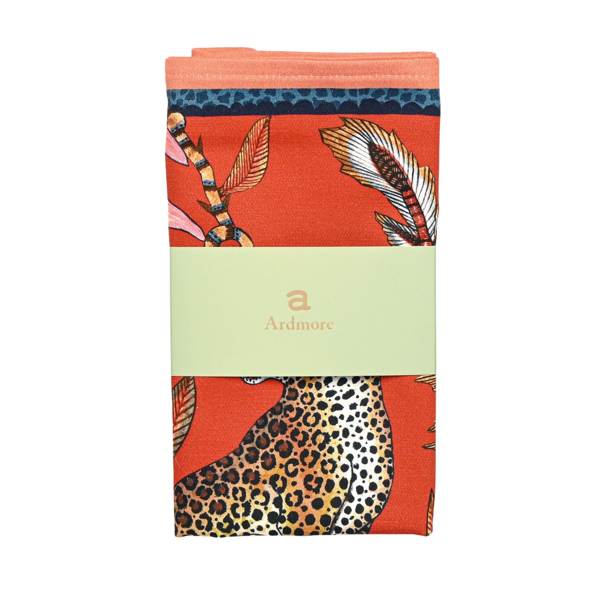 Leopard Napkins (Pair) - Royal Red