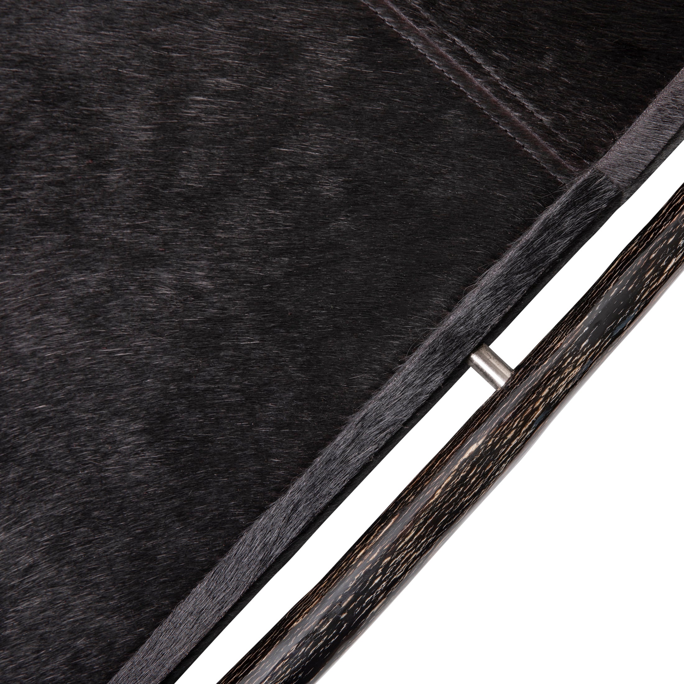 Black Cow Hide Long Rectangle Tray / Gemsbok Horn Handle