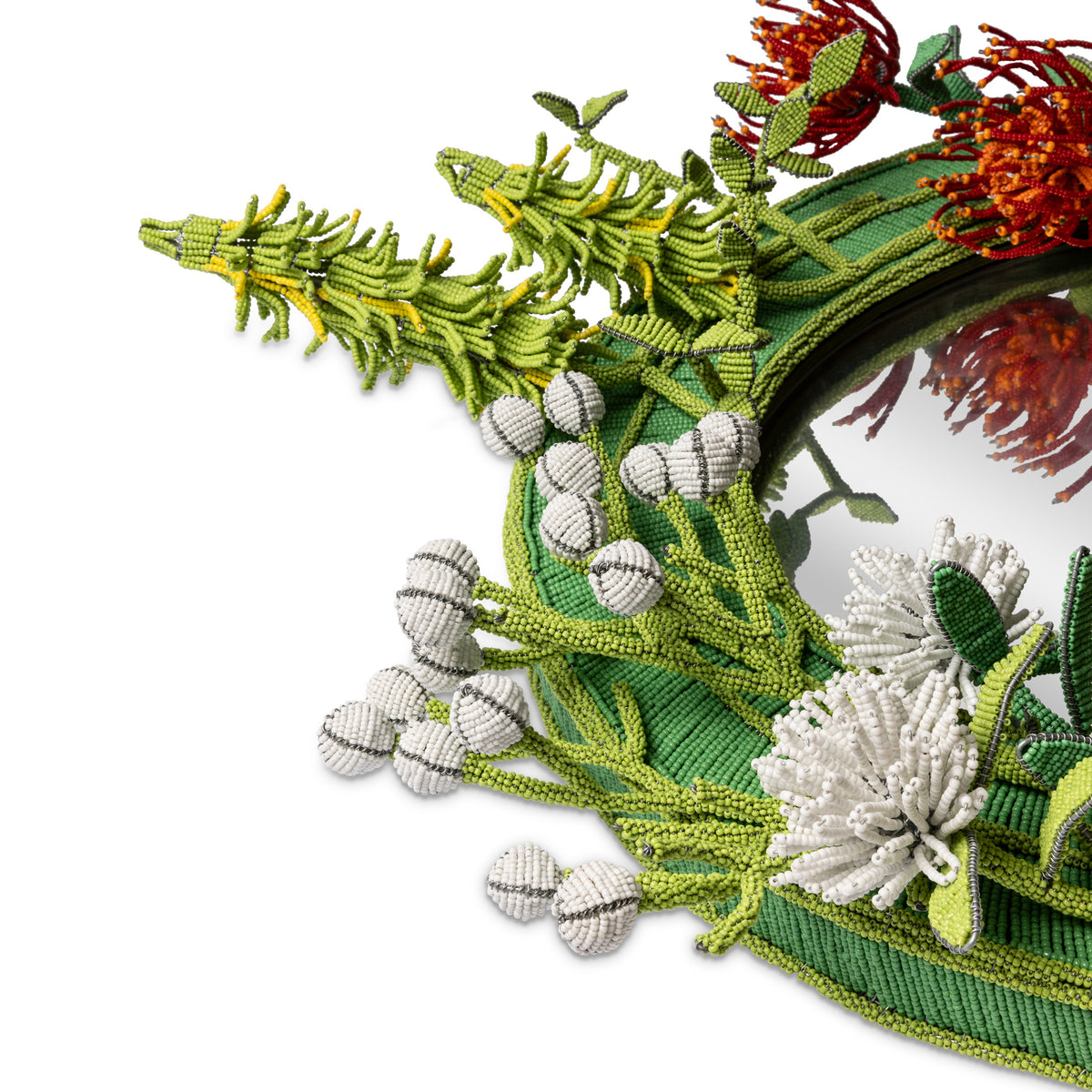Cape Fynbos Beaded Mirror