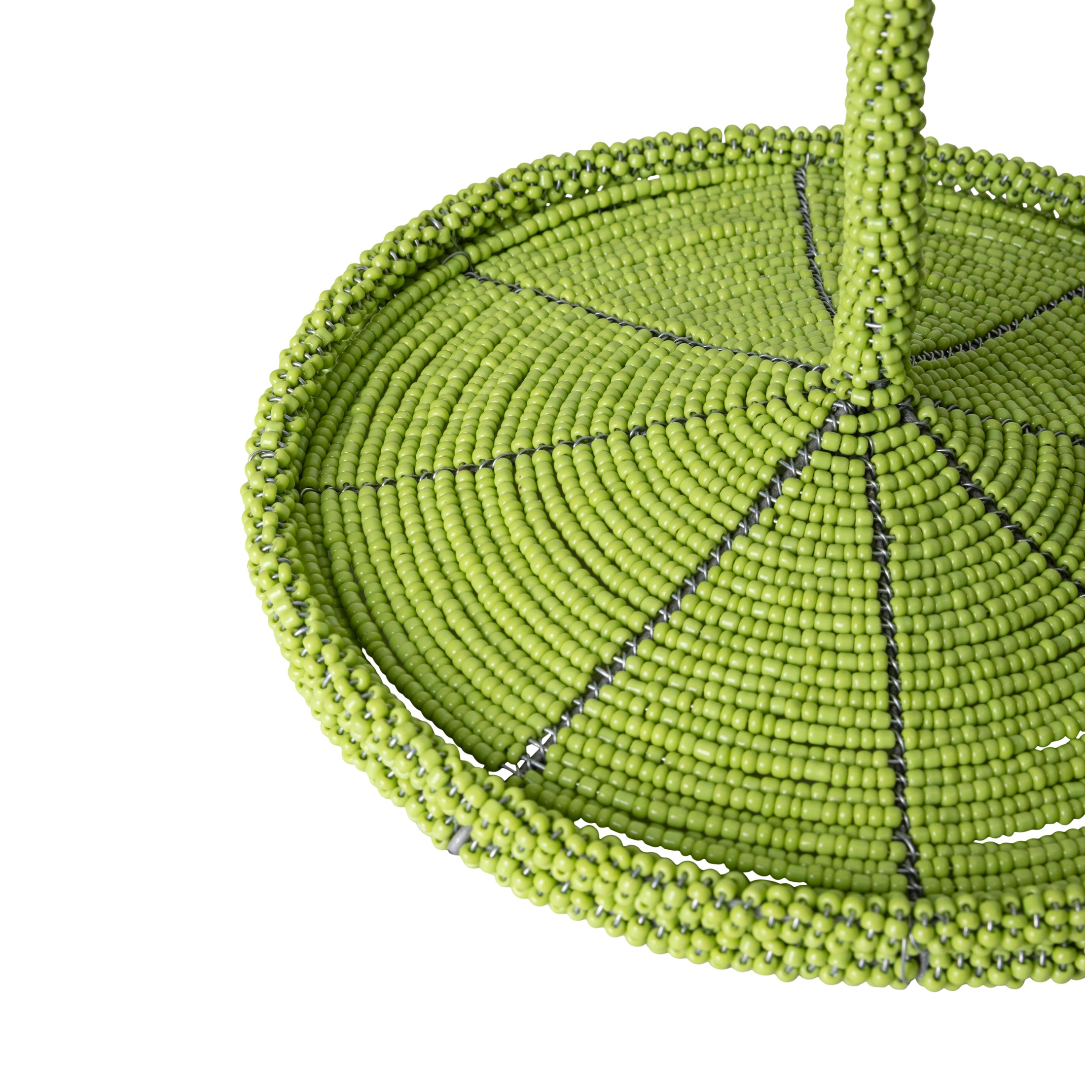 Desert Palm Tree Beaded Candlestick - Lime Green