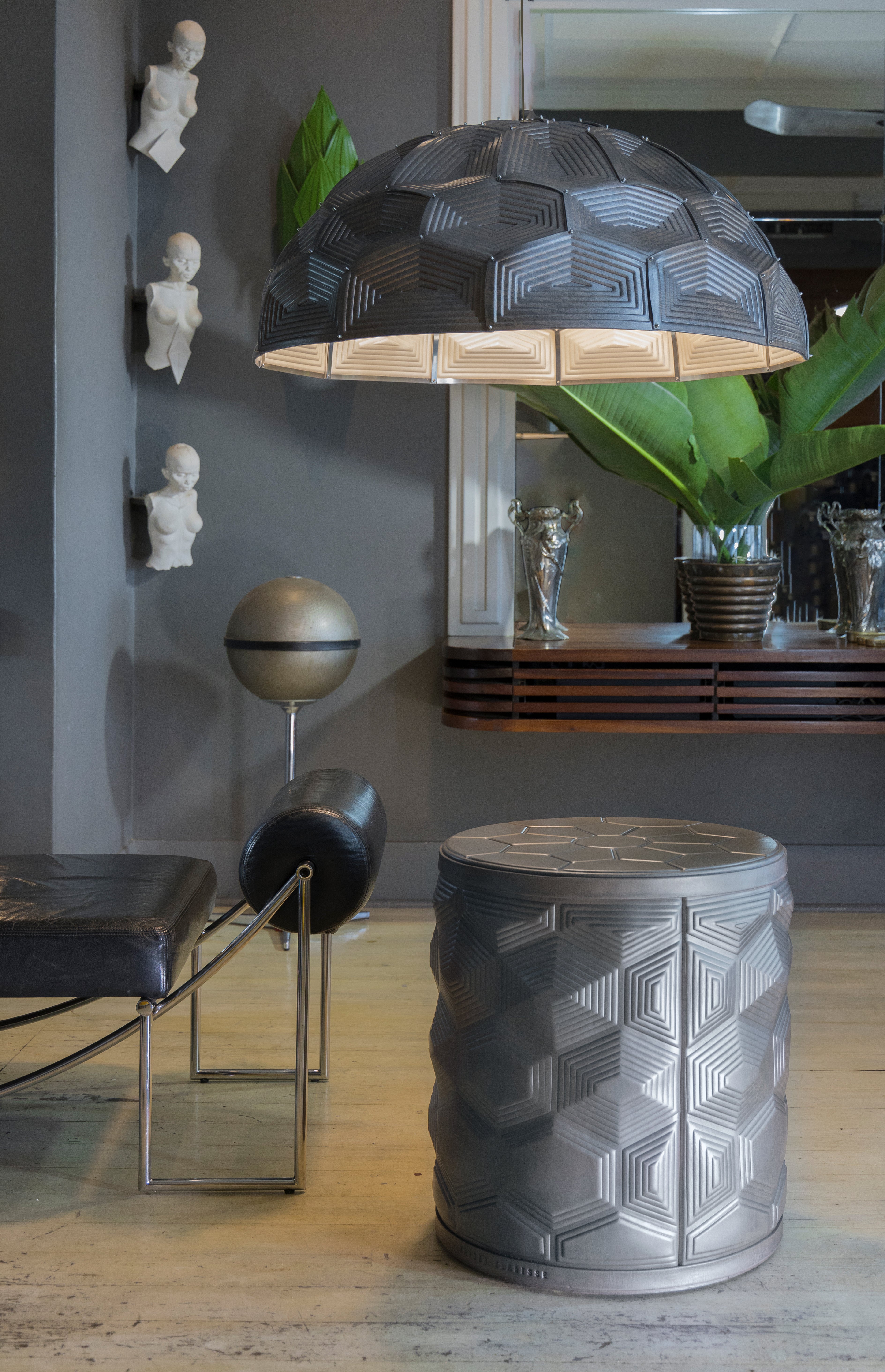 Turtle Dome Light - Embossed Vintage Leather