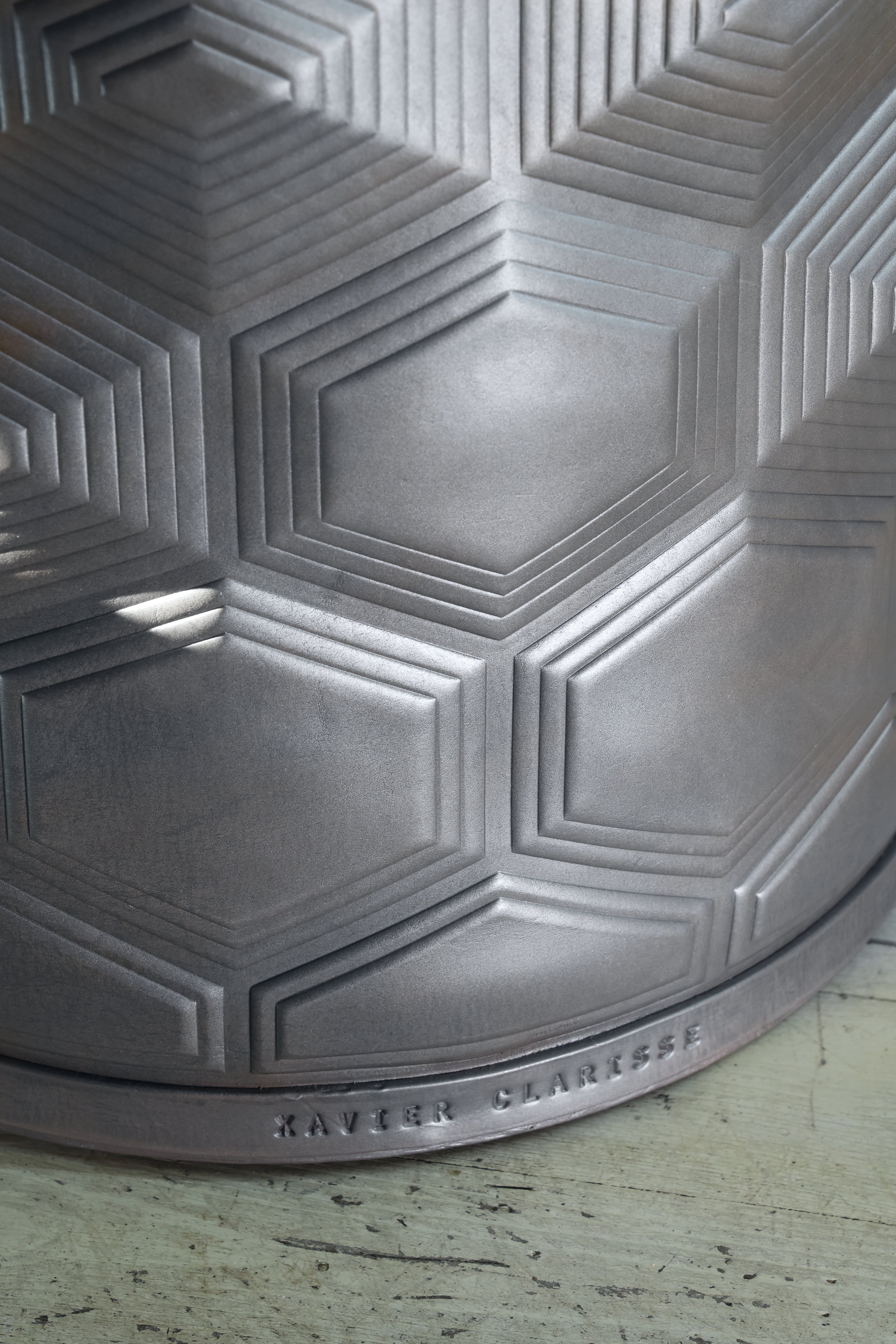 Turtle Table - Embossed Vintage Leather