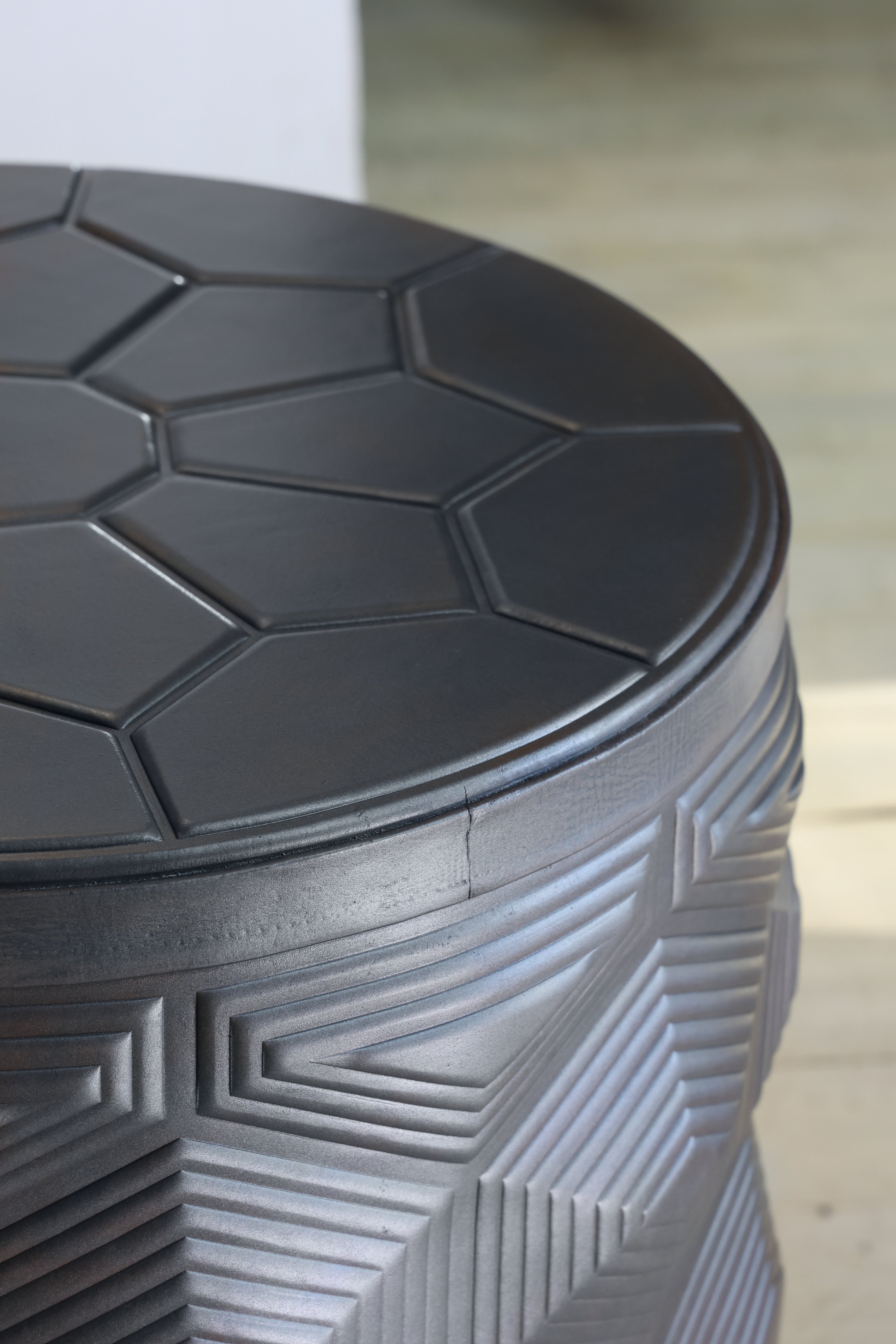 Turtle Table - Embossed Vintage Leather