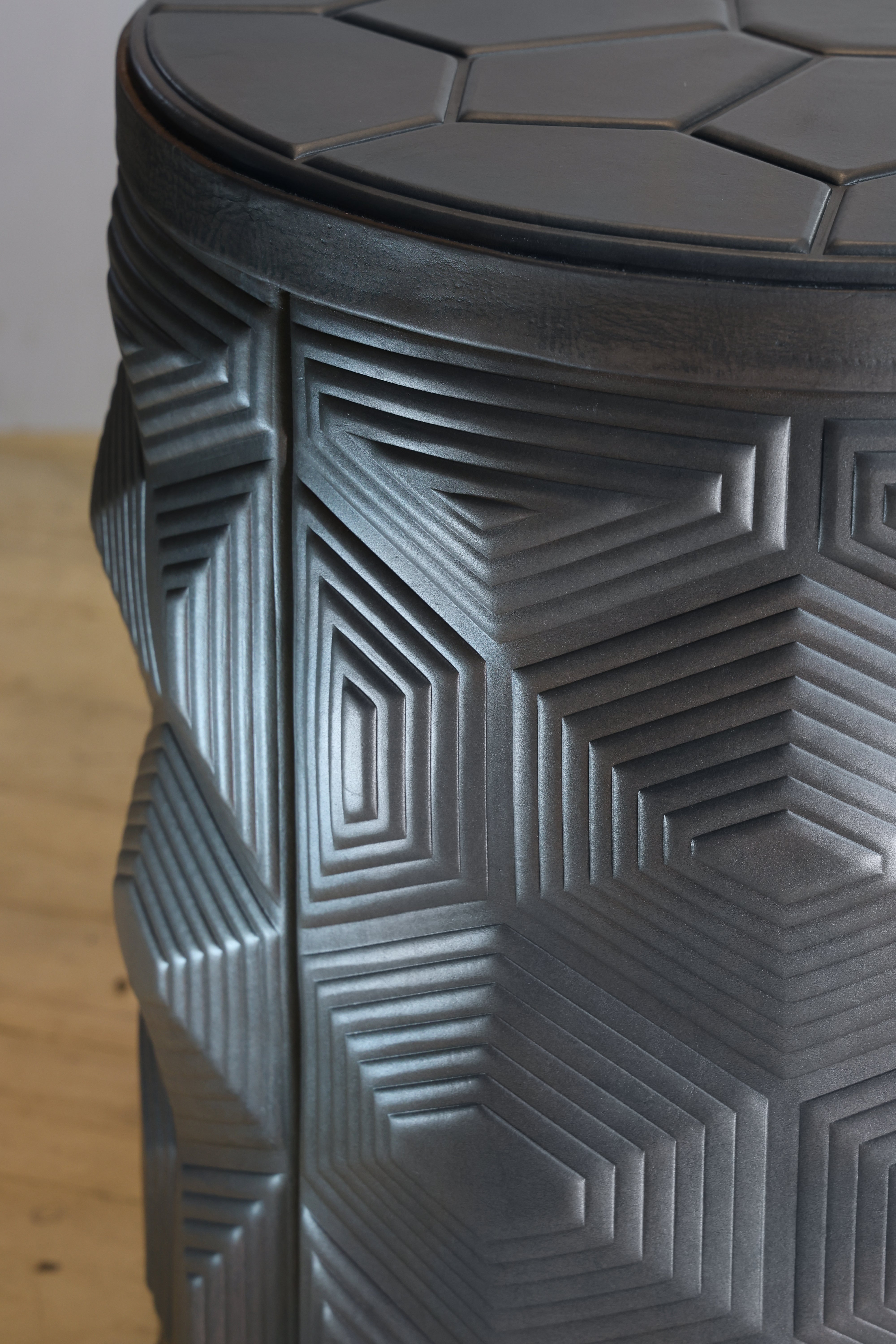 Turtle Table - Embossed Vintage Leather