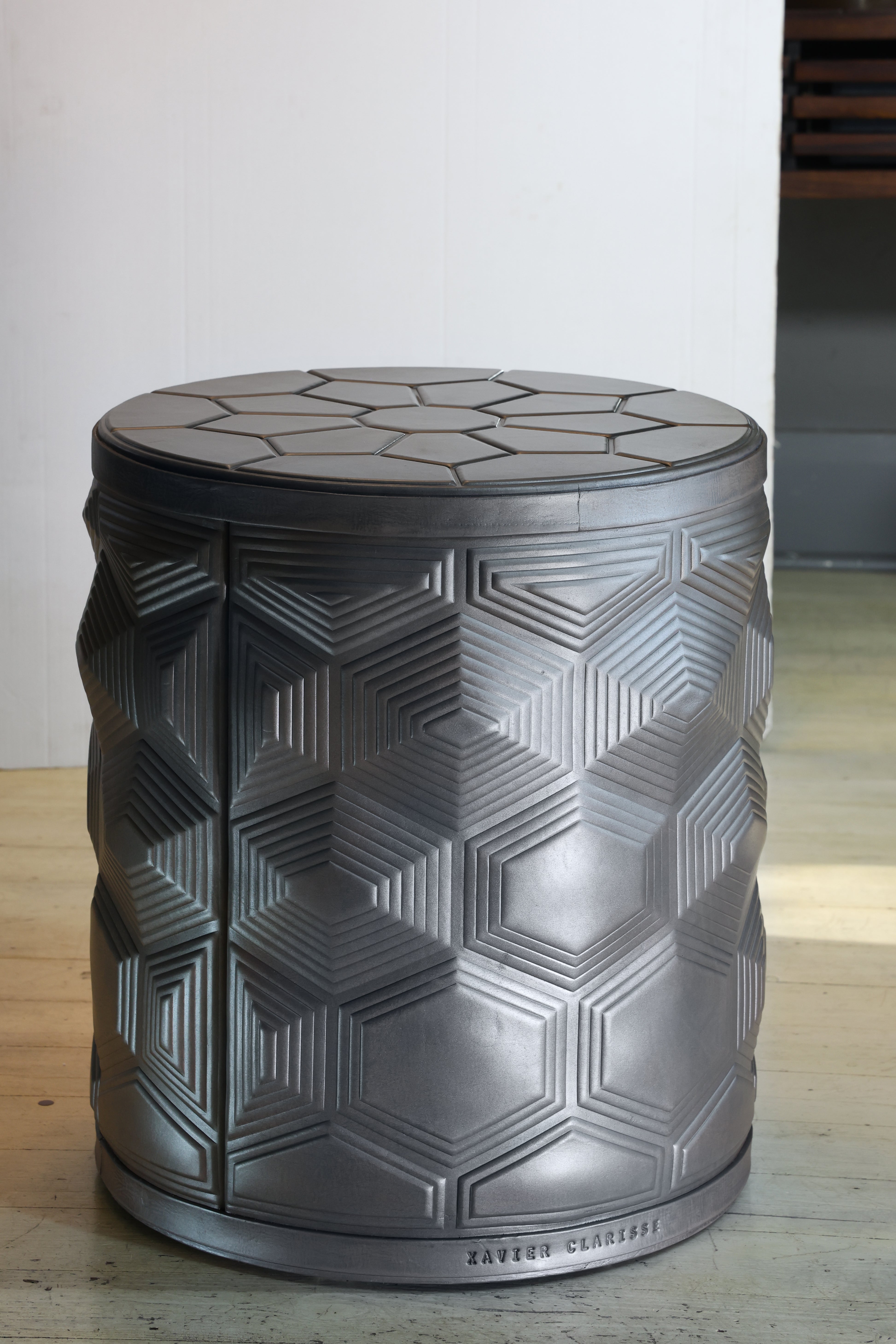 Turtle Table - Embossed Vintage Leather