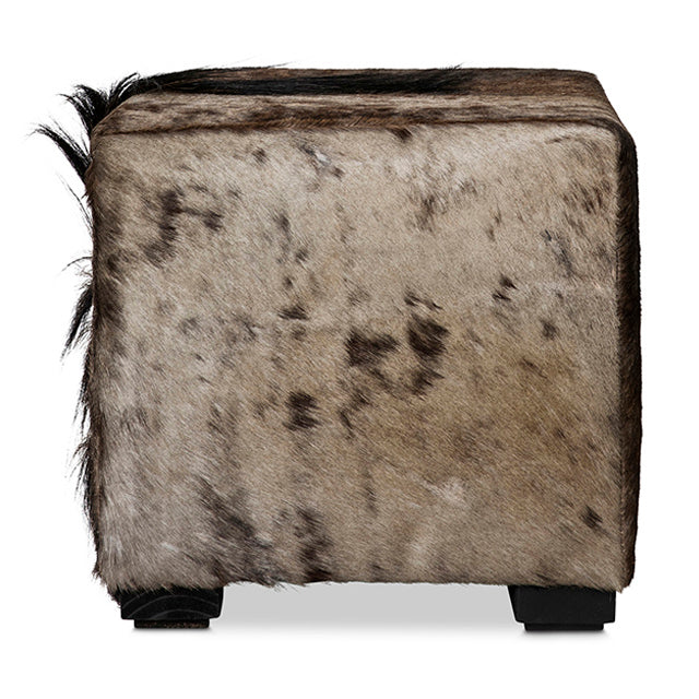 Wildebeest Hide Cube Ottoman