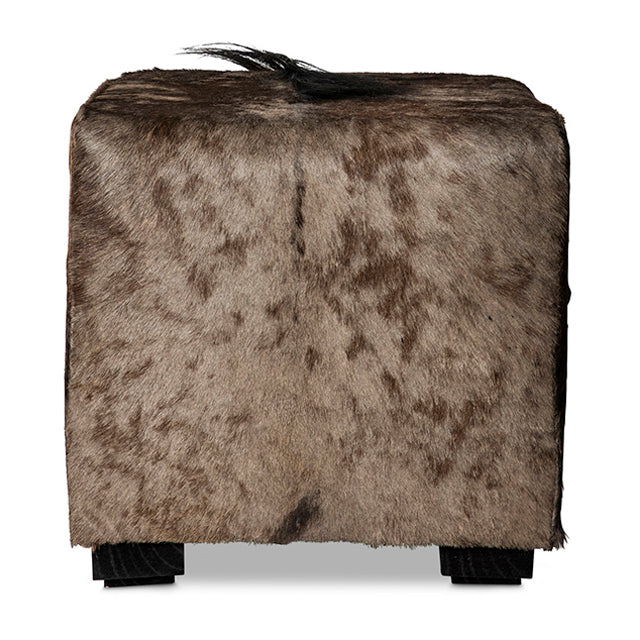 Wildebeest Hide Cube Ottoman