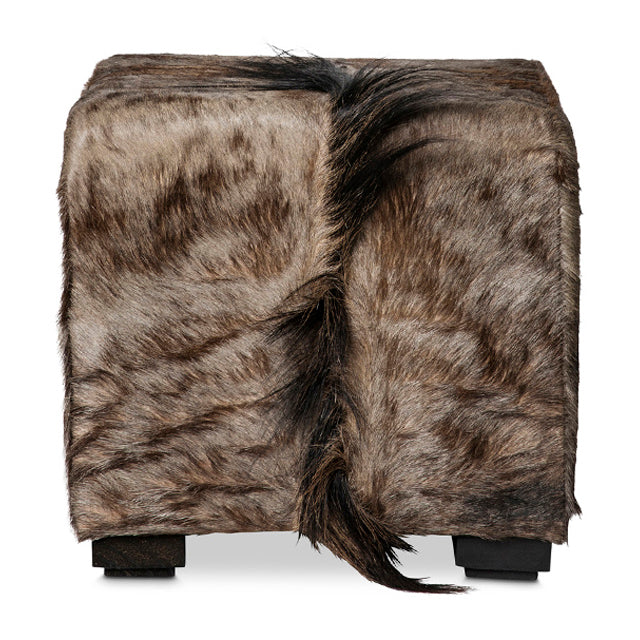 Wildebeest Hide Cube Ottoman