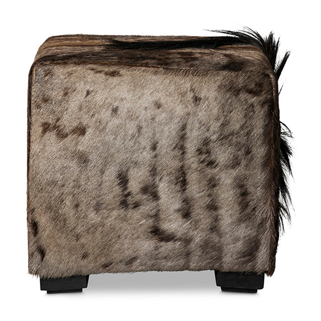 Wildebeest Hide Cube Ottoman