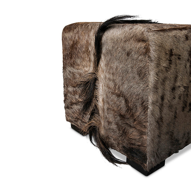 Wildebeest Hide Cube Ottoman