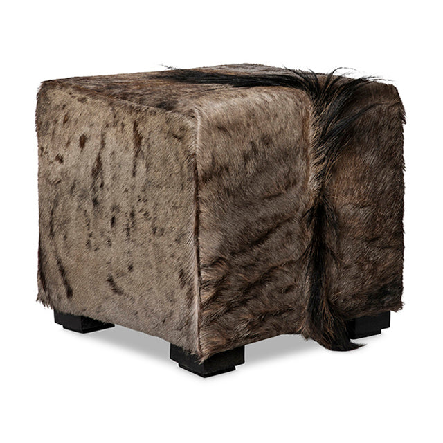 Wildebeest Hide Cube Ottoman