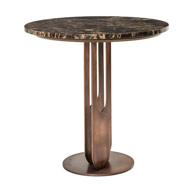 Drop Side Table with Marble Top