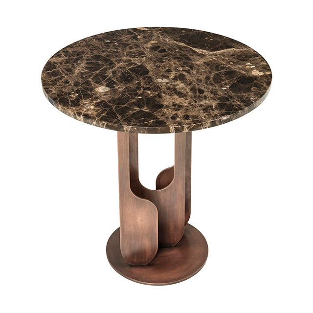 Drop Side Table with Marble Top