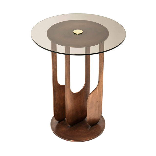 Drop Side Table with Glass Top