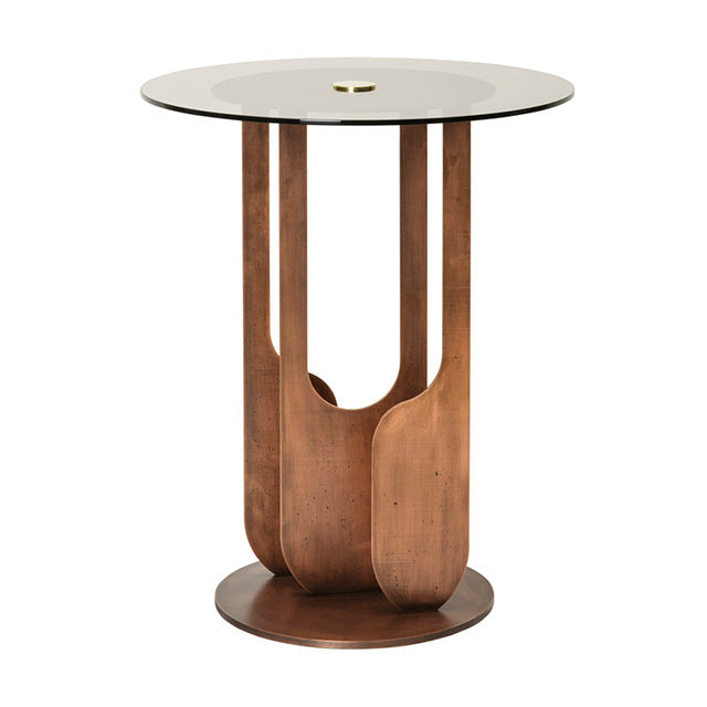 Drop Side Table with Glass Top