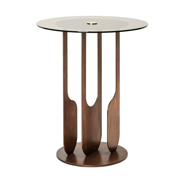 Drop Side Table with Glass Top