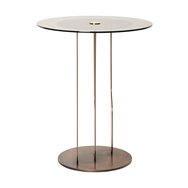 Drop Side Table with Glass Top