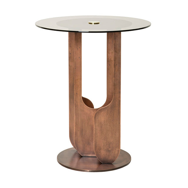 Drop Side Table with Glass Top