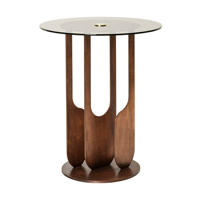 Drop Side Table with Glass Top