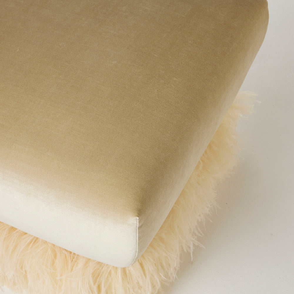 Ostrich Fluff Square Ottoman